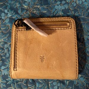 Frye Tan Leather Wallet with Zipper